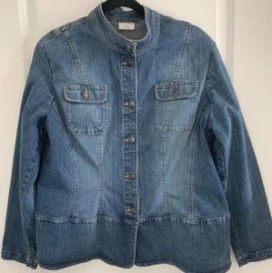 Giacca jeans donna elasticizzata Covington taglia L (?) Polsini 2 tasche 4 bottoni - Foto 1 di 9