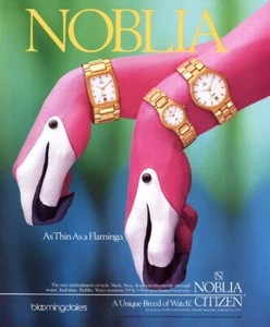 1988 reloj Noblia Flamingo relojes vintage 1 página anuncio de revista - Imagen 1 de 1