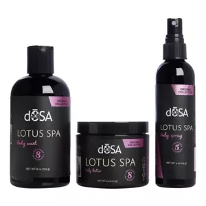 DOSA Naturals Lotus Spa 3-Step Wash,Butter,Oil Pamper & Polish Self Care Bundle - Picture 1 of 9