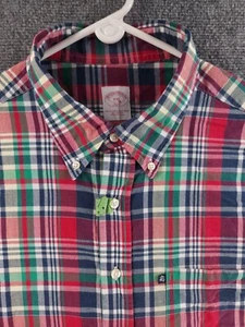 Brooks Brothers Indian Madras Button Down Plaid Colorful 2XL Cotton Pocket Logo - Bild 1 von 16