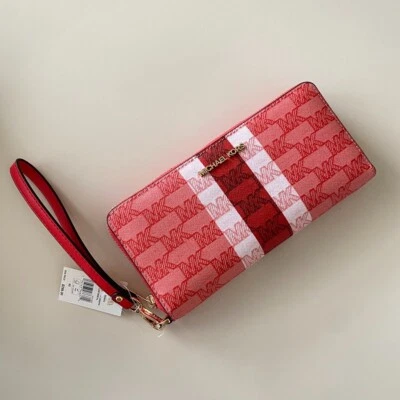 НОВЫЙ С ЯРЛЫКАМИ MICHAEL KORS JET SET LG ПУТЕШЕСТВИЙ КОНТИНЕНТАЛЬНЫЙ БУМАЖНИК КОЖАНЫЙ БРАСЛЕТ  - Изображение 1 из 2