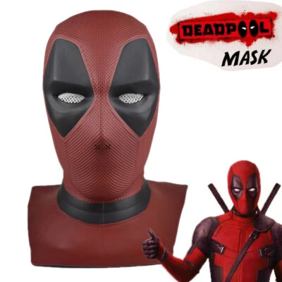 Deadpool Mask Full Head Helmet Cosplay Adult Costume Prop Red Helmet Party USA. - Image 1 of 4