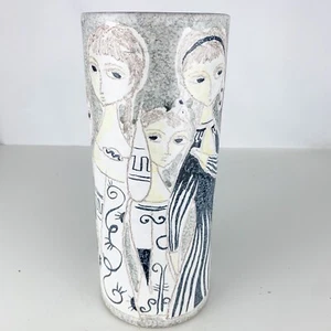 Rare Vintage Marcello Fantoni Raymor Italy Pottery Vase Faces Mid Century Art - Picture 1 of 12