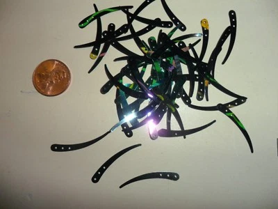 Lentejuelas lentejuelas vintage negras con forma de ceja iridiscencia - aprox. 100 piezas Foto 1 de 2