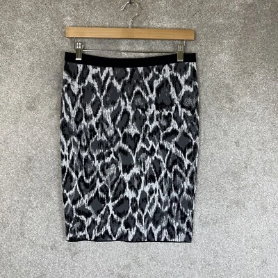 RACHEL Rachel Roy Skirt Womens Small Gray Animal Print Pencil Stretch- 2061* - Image 1 of 4