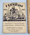 Programme d'exposition industrielle vintage 1935 Connecticut tricentenaire Hartford
