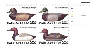 STAMP US SCOTT 2141a "Duck Decoys" 22 CENT 1985 MNH PB OF 4 UR - Picture 1 of 1
