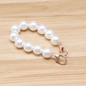 26 CM Perle Catena Manico Perle Perline per Donna Borsetta Simulata Perle Cinghia - Foto 1 di 11
