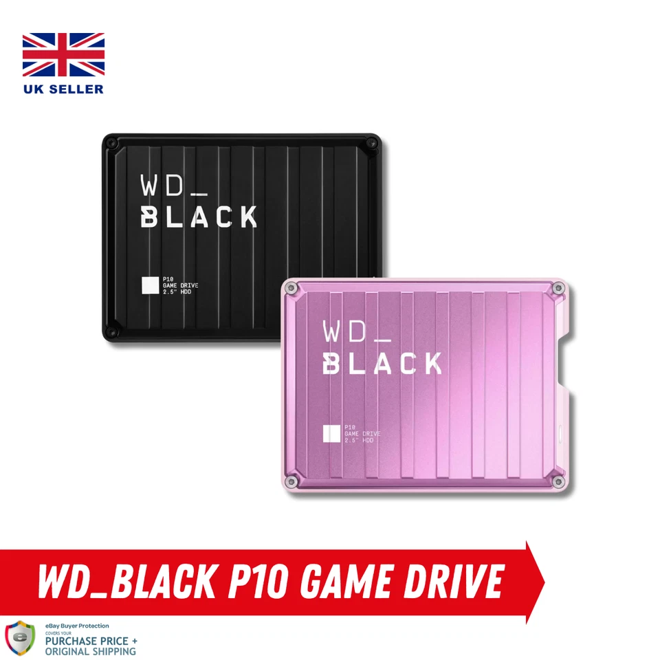 WESTERN DIGITAL New WD Black P10 Portable Game Drive 2TB 4TB 5TB 6TB USB 3.2 PS5 Xbox PC