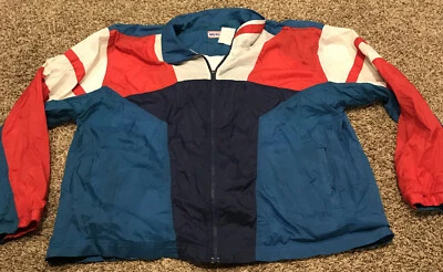 vtg athletic works mens L nylon windbreaker full zip jacket a12 - Image 1 of 3