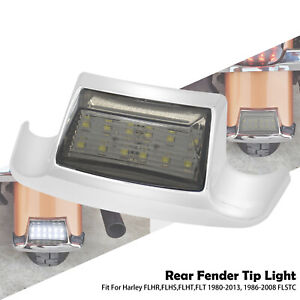 Rear Fender Tip w/ Somke Lens LED Light For Harley Electra Road Glide Softail