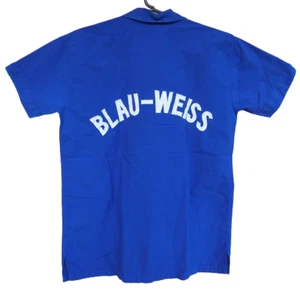 Vintage 80s German Work Chore Shirt BLAU-WEISS Sport-Scheck Munchen (M) - Picture 1 of 8