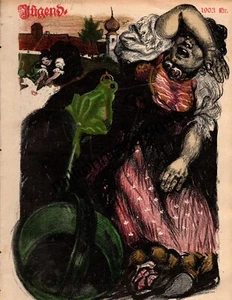 1903 Jugend #21 May 13 German Art Nouveau - The Frog Prince; Ricarda Huch;Monkey - Foto 1 di 1