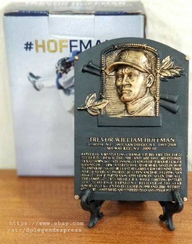 TREVOR HOFFMAN San Diego Padres HOF Replica Cooperstown Plaque 2018 W/Stand NEW Cover