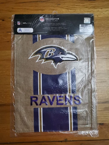 Baltimore Ravens Flag 12.5"x18" two sided burlap embroidered Garden flag sports Cover