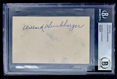 RARE! Willard Hershberger Cincinnati Reds AUTOGRAPH SIGNED INDEX Beckett D. 1940 - Image 1 of 4