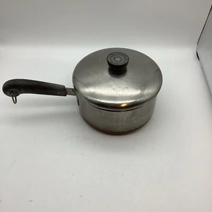 Revere Ware 3 QT Stainless Steel Copper Bottom Sauce Pot W Lid  Missing Rivet - Bild 1 von 9