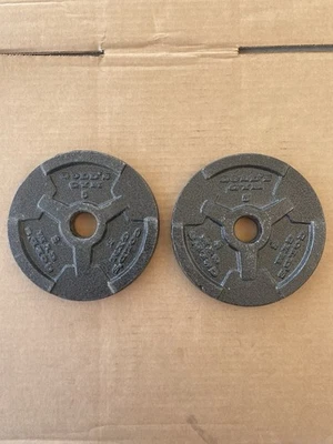 "Placas de peso Gold's Gym vintage de 5 libras estándar de 1"" 2x5 libras en total 10 libras" Foto 1 de 4
