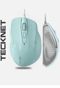 Tecknet Light Blue Wired Mouse Computer Laptop - Picture 1 of 1