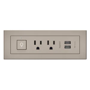 Legrand RDSZNI10 radiant Furniture Power Center with USB and Switch, Recessed... - Picture 1 of 8