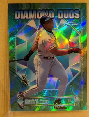 1997 Topps Chrome DIAMOND DUOS REFRACTOR Frank Thomas Albert Belle #DD10 HOF - Image 1 of 2