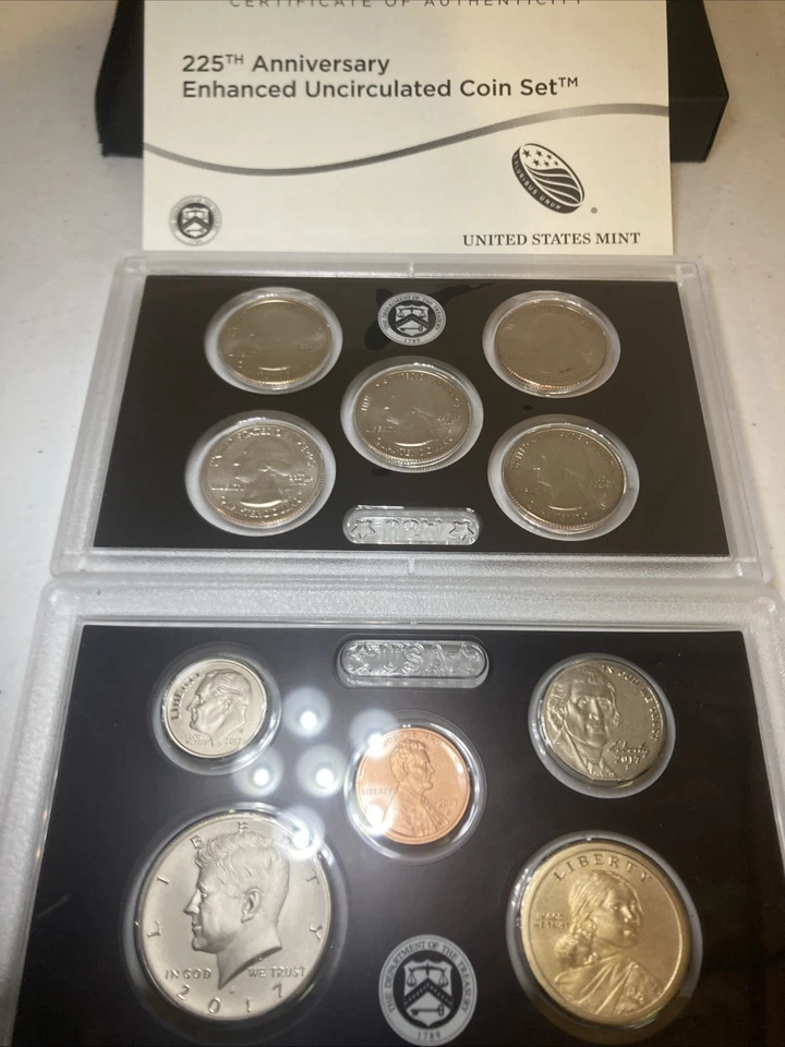 2017-S 225th Anniversary Enhanced Uncirculated Coin Set Box OGP & COA! - Image 1 of 1