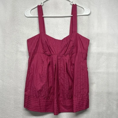 Marc by Marc Jacobs babydoll Tank Top Womens 6 Pink Striped Pleated  Zip Back - Image 1 of 4