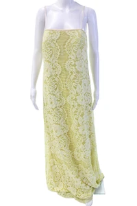 ERIN Erin Fetherston Womens Cotton Blend Lace Square Neck Dress Yellow Size 10 - Picture 1 of 7