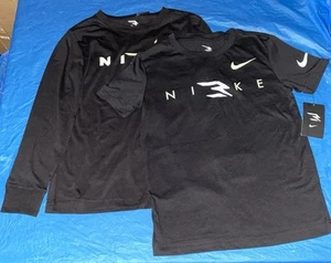 Nike 3Band Lot of 2 Boys Black Shirts - Long Sleeve/Short Sleeve - M (10-12) NEW - Picture 1 of 7