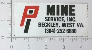 Vintage PI Mine Service Beckley West Virginia Coal Mining Sticker Decal - Picture 1 of 1