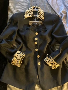 Vintage Criscione 80’s Jacket blazer gold black mob rock y2k power punk hip hop - Picture 1 of 12