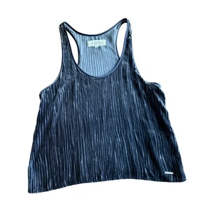 Abercrombie & Fitch dunkelblau geschorener Samt durchsichtig Tank Größe M - Bild 1 von 5