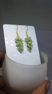 Orecchini pendenti crisoprasio in argento sterling 925 gioielli regalo per lei - Foto 1 di 13