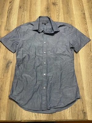 Express Shirt, Men's Small, 14-14.5, Gray, Short Sleeve, Button Up Shirt - Image 1 of 4