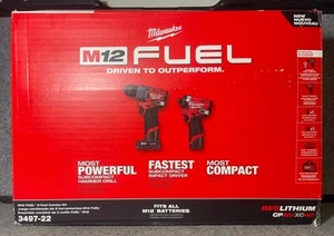 Milwaukee 3497-22 M12 COMBUSTIBLE 12V Kit combinado de 2 herramientas inalámbricas de iones de litio - Imagen 1 de 4