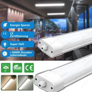 Tubo LED lámpara de habitación húmeda 30/60/90/120/150 cm lámpara de bañera sótano garaje lámpara - Imagen 1 de 47