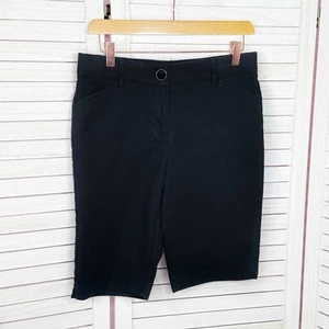Counterparts Petite Shorts Women 4P Black Flat Front Stretch Bermuda Walking - Picture 1 of 11