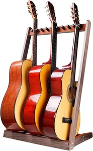 Kingpoint Multi Guitar Floor Stand, Wood Guitars Display Stand Rack,Multi-Hea... - Picture 1 of 12
