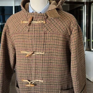Vtg Polo Ralph Lauren Tweed Overcoat Melton Wool Duffle Coat Size L 42 - 44 - Picture 1 of 23
