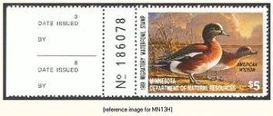 HALFPRICEDUCK Minnesota Duck Stamp 1989 $5.00 full left tab - Picture 1 of 1