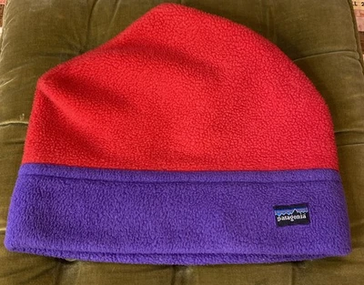 Patagonia Unisex Grande Vintage Polar Gorro Esquí Invierno Sombrero Hecho en EE. UU. Rojo Púrpura Foto 1 de 4