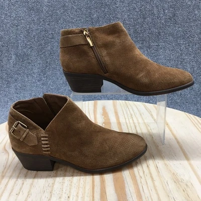 Vince Camuto Botines Mujer 6.5M Marrón Parveen Cremallera Tacones Bloque Cuero Foto 1 de 4