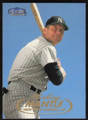 Tarjeta de béisbol Fleer Tradition Mickey Mantle 1998 #536 - Yankees de Nueva York Foto 1 de 2
