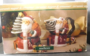 Hometrends Ceramic Santa Sugar and Creamer set Christmas Decorations - Picture 1 of 3