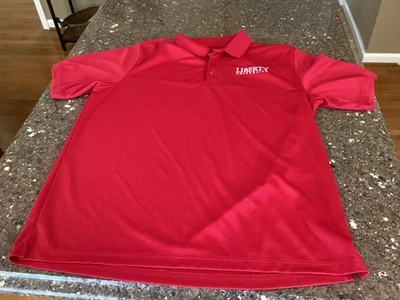 Liberty University Flames Golf Polo Shirt Men’s 2XL Red - Image 1 of 4