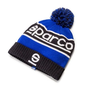 Sparco Beanie Windy Soft Knitted Winter Bobble Hat Blue/Black Adult One Size - Picture 1 of 13