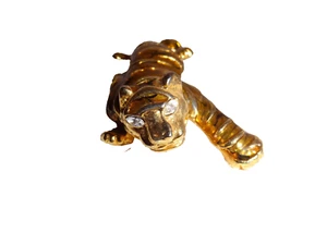 TIGER PIN - rhinestone eyes, 4 1/4 INCHES LONG (jewelT) - Picture 1 of 3