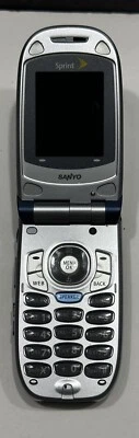 Teléfono celular abatible Sanyo azul (Sprint) - Venta inmobiliaria encontrar - Se vende como está Foto 1 de 4