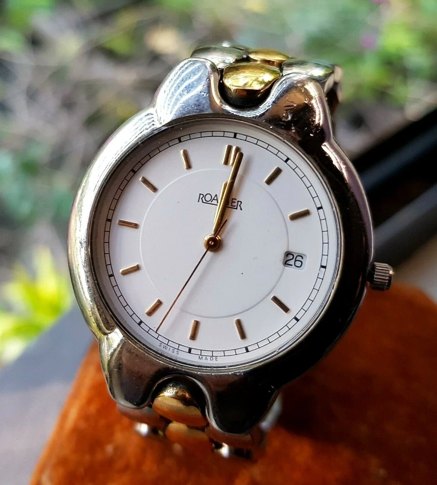 Vintage Swiss Roamer Quartz Watch - 18k GP Dress Watch Foto 1 de 4