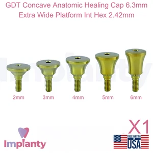 GDT Concave Anatomic Extra Wide Platform Healing Cap Ø6,3mm Int Hex 2,42mm - Bild 1 von 5